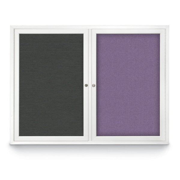 United Visual Products Corkboard, Blue Spruce/Black, 48" x 36" UV404-BLACK-BLSPRU